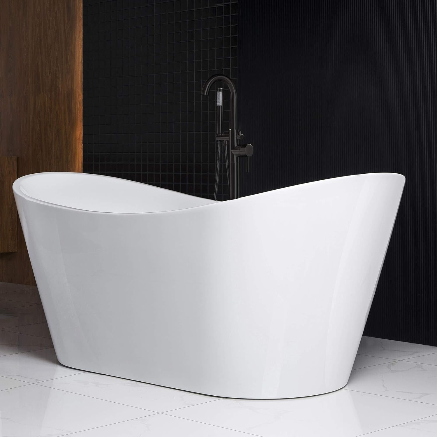 WOODBRIDGE B0017-MB-Drain &O Bathtub, Matte Black