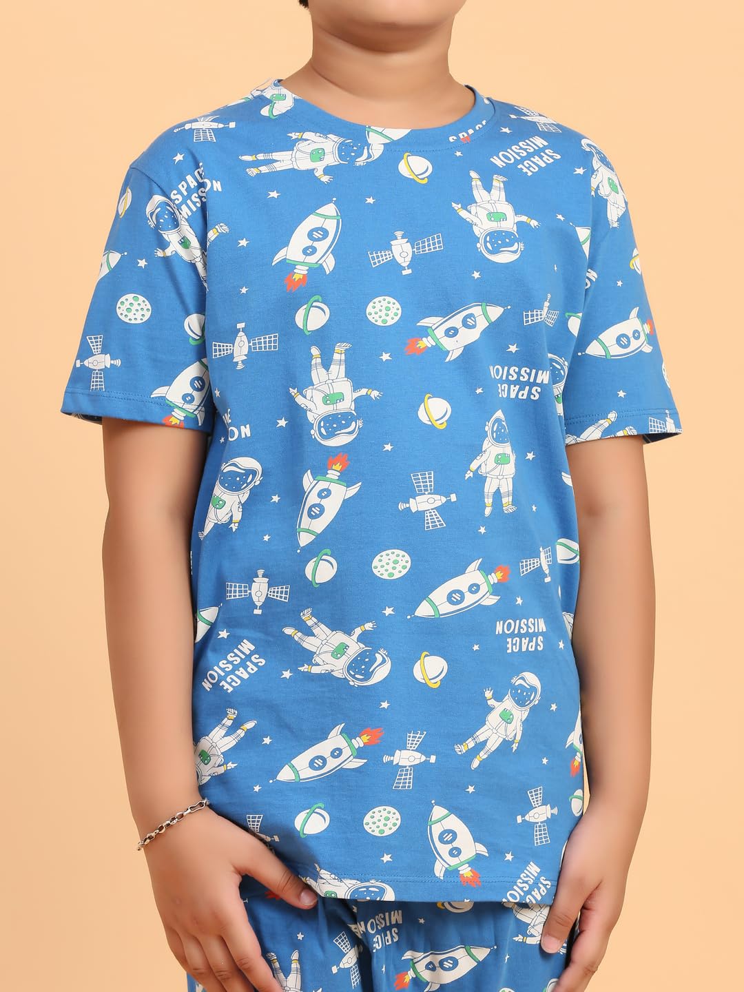 Ninos Dreams Boys Cotton T-Shirt & Shorts Coord Set (12-14 Years, Royal Blue) - Image 4 thumbnail