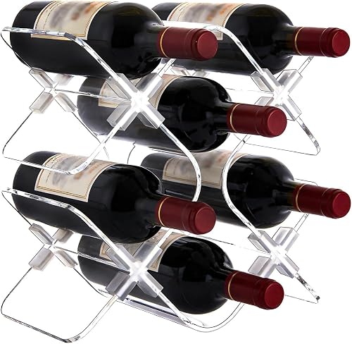 VISKI Crystal Acrylic Wine Rack, Countertop 6-Bottle