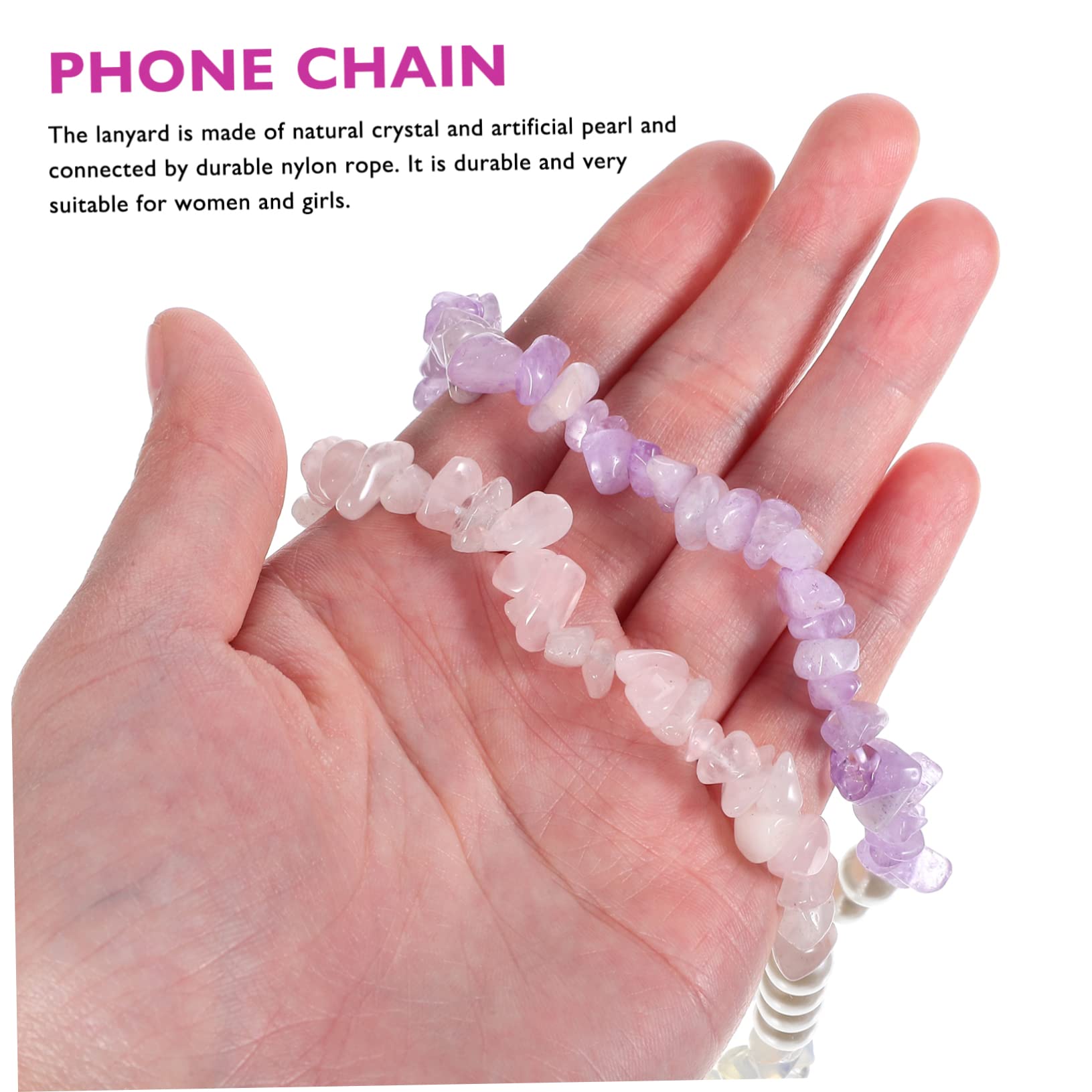 Uonlytech Catena Incantesimi Accessori Telefono Tracolla Per Cellulari Accessori Cellulari Chain Portachiavi Con Ciondolo Per Telefono Braccialetto Del Telefono Perla
