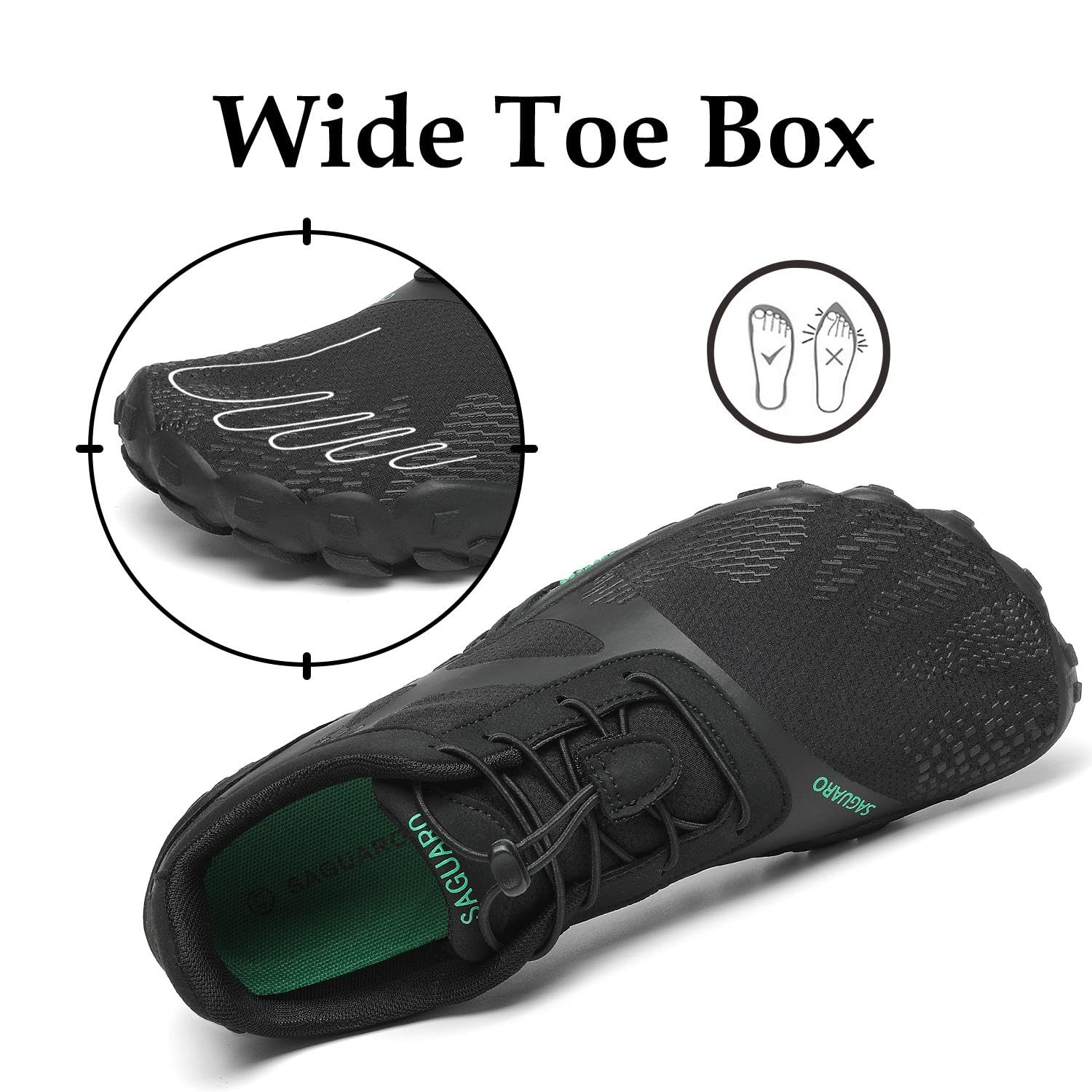 SAGUARO Scarpe Barefoot Minimaliste Uomo Donna - Scarpe Scogli Leggere Traspiranti Antiscivolo - con Padelle Larghe e Zero Gocce