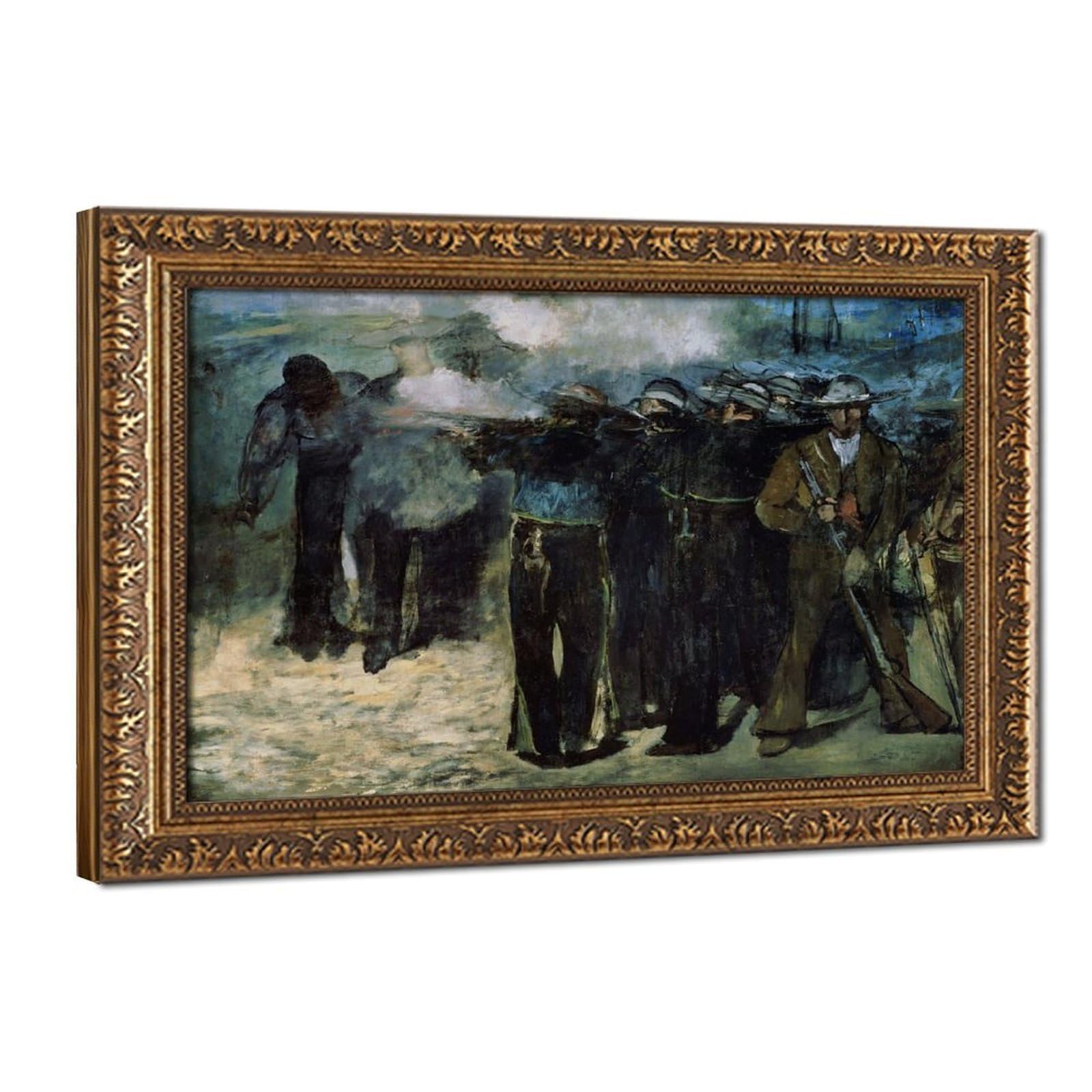 WCYB Execution of Emperor Maximilian (1867) Edouard Manet Posters Prints Canvas Deco Paintings Wall Art Hangable Frame 12" L X 18" W