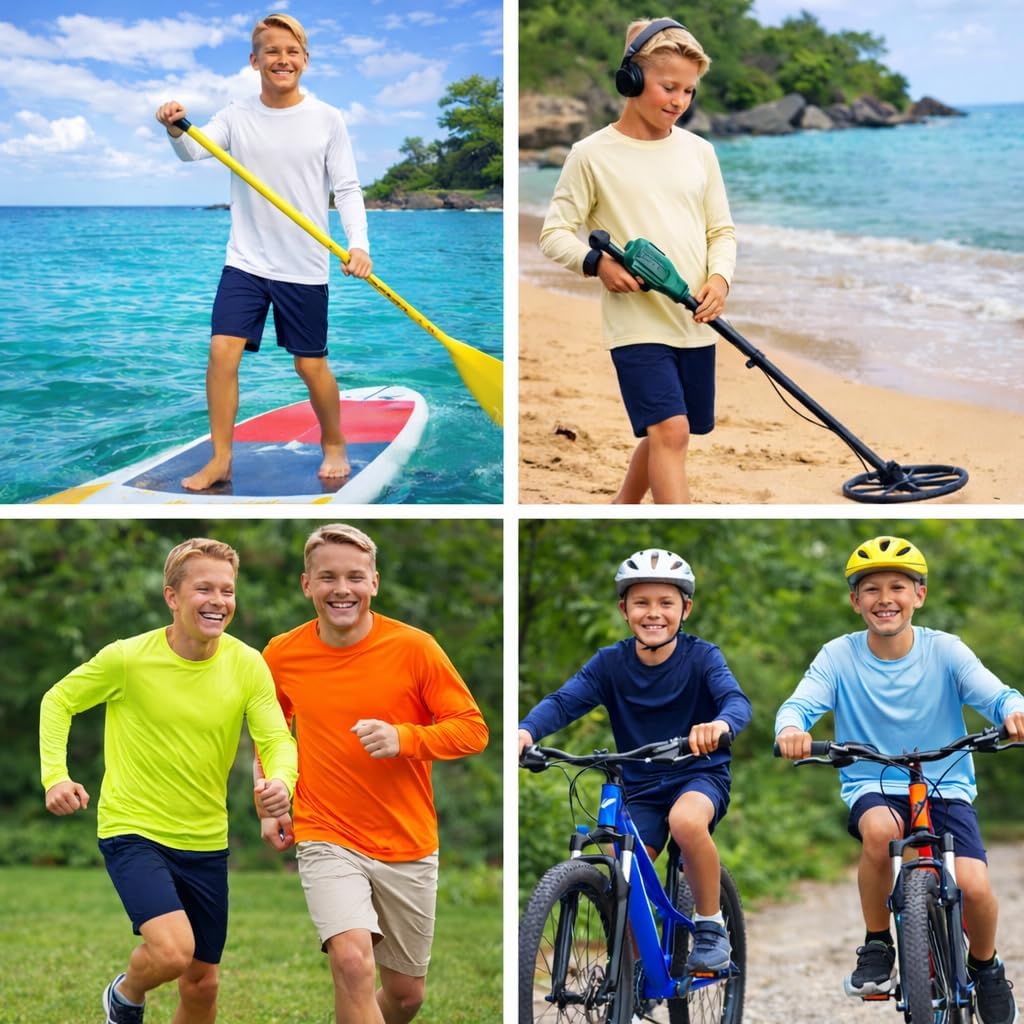 INGEAR Swim Shirts for Men UPF50+ Sun Protection Shirts Mens Long Sleeve Mens Rash Guard