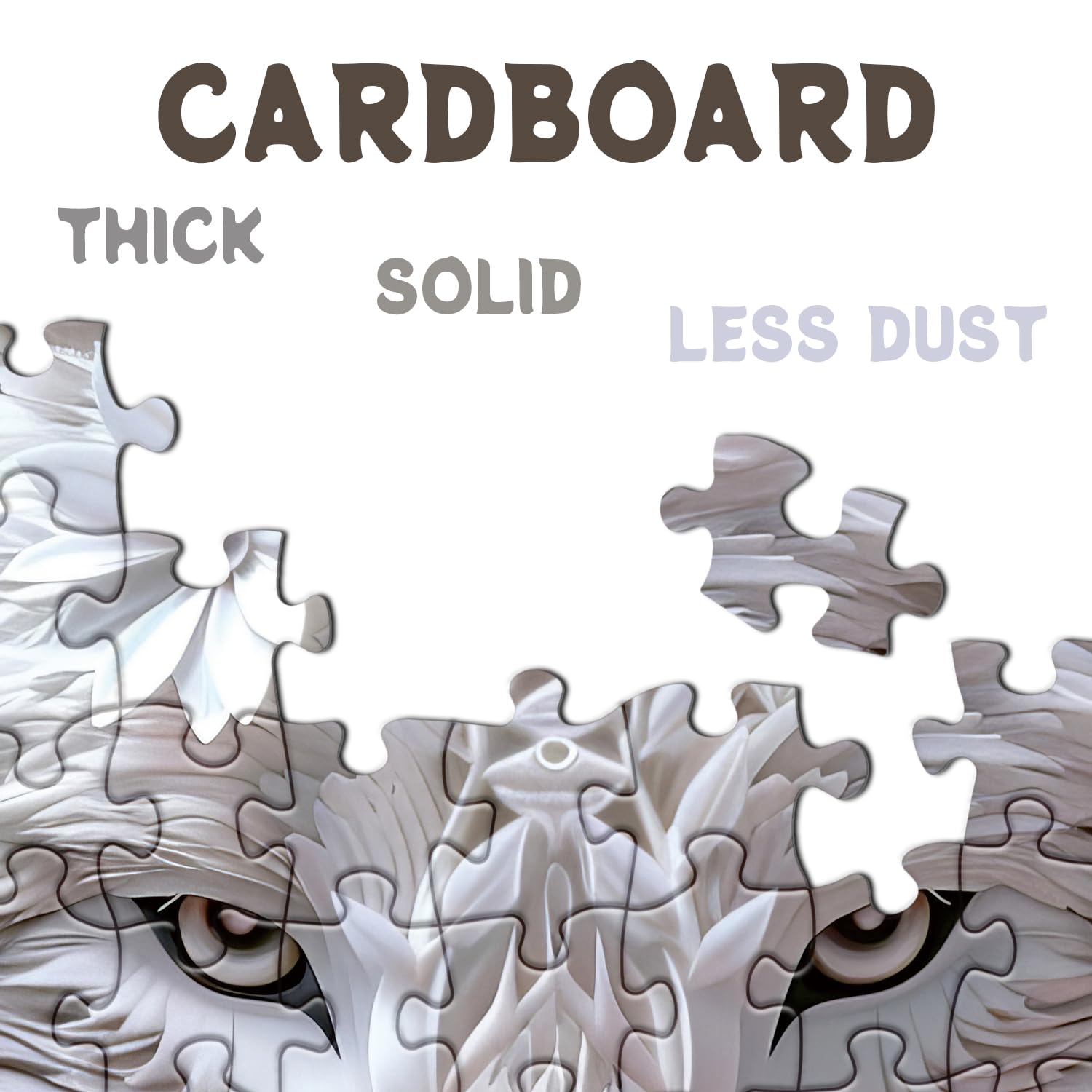 Impossible Flower Wolf Puzzles for Adults 1000 Pieces, Hard Difficult Animals White Jigsaw Puzzles, Floral Winter Wolves Art Puzzles - Image 3