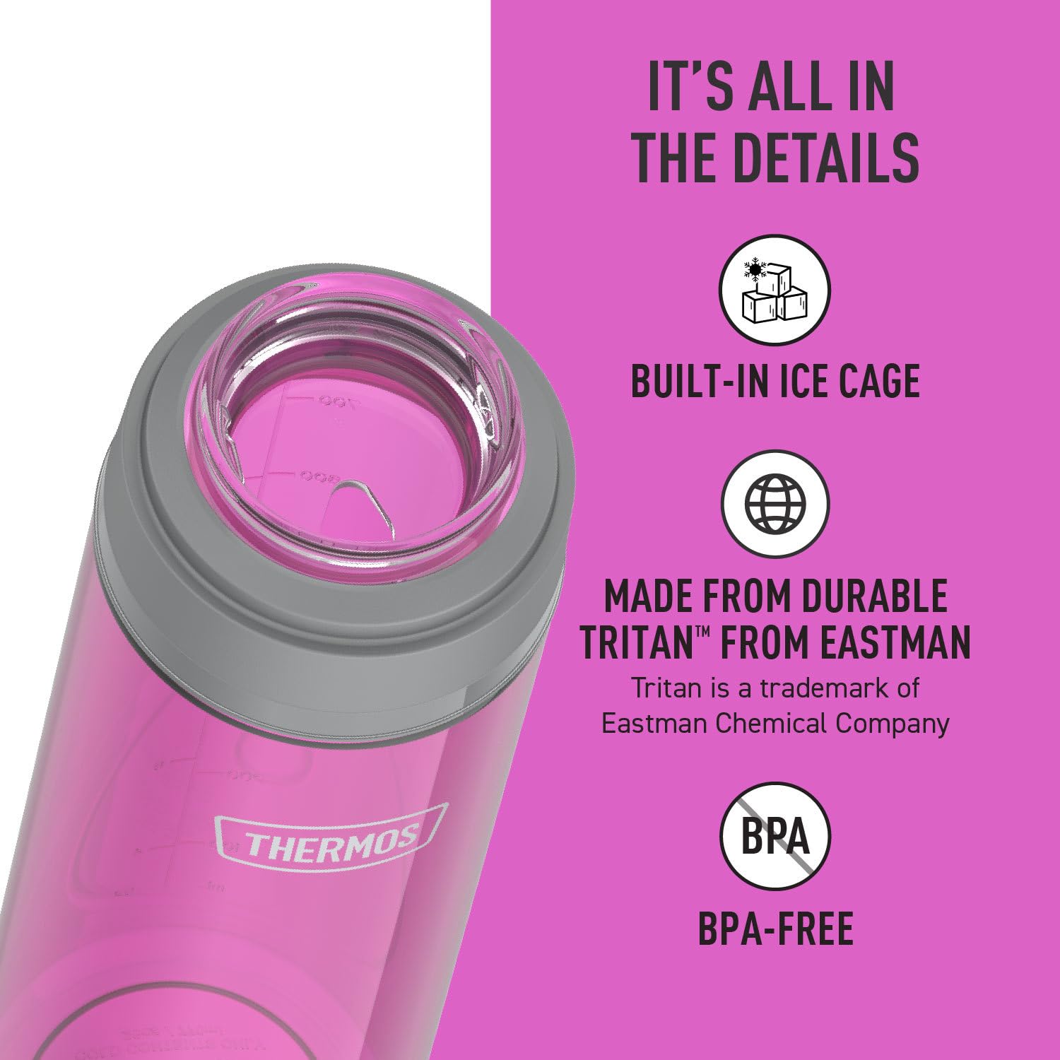 THERMOS Trinkflasche mit Drehdeckel, 750 ml, Aubergine