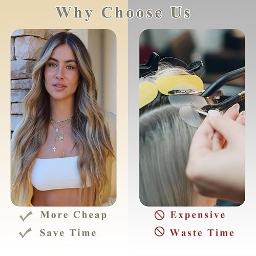 Miniatura 5 de NAYOO Extensiones de cabello rizado con clip, 4 piezas, largo, ondulado, sintético, grueso, con fibra de doble trama, para mujer con cabeza completa