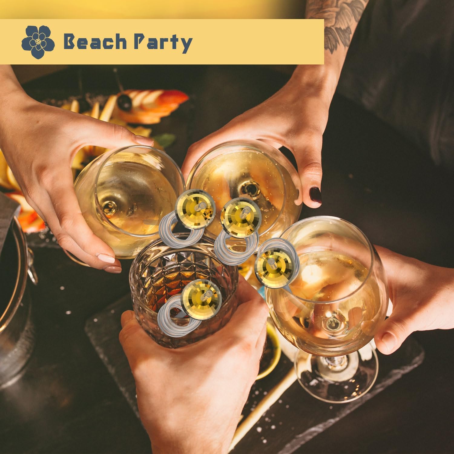 16PCS Disco Ball Straws, Reusable Disco Party Decorations Straws with Upgraded Mini Disco Ball Decor, Last Disco Bachelorette Decorations (Golden) - Image 6