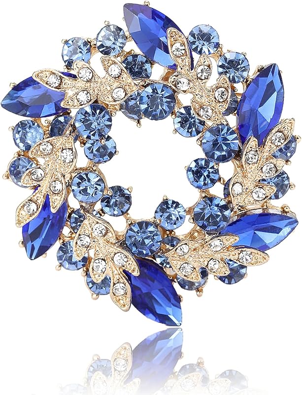 Pasador de broche de flor de cristal austriaco para accesorios de joyería de tela para mujer