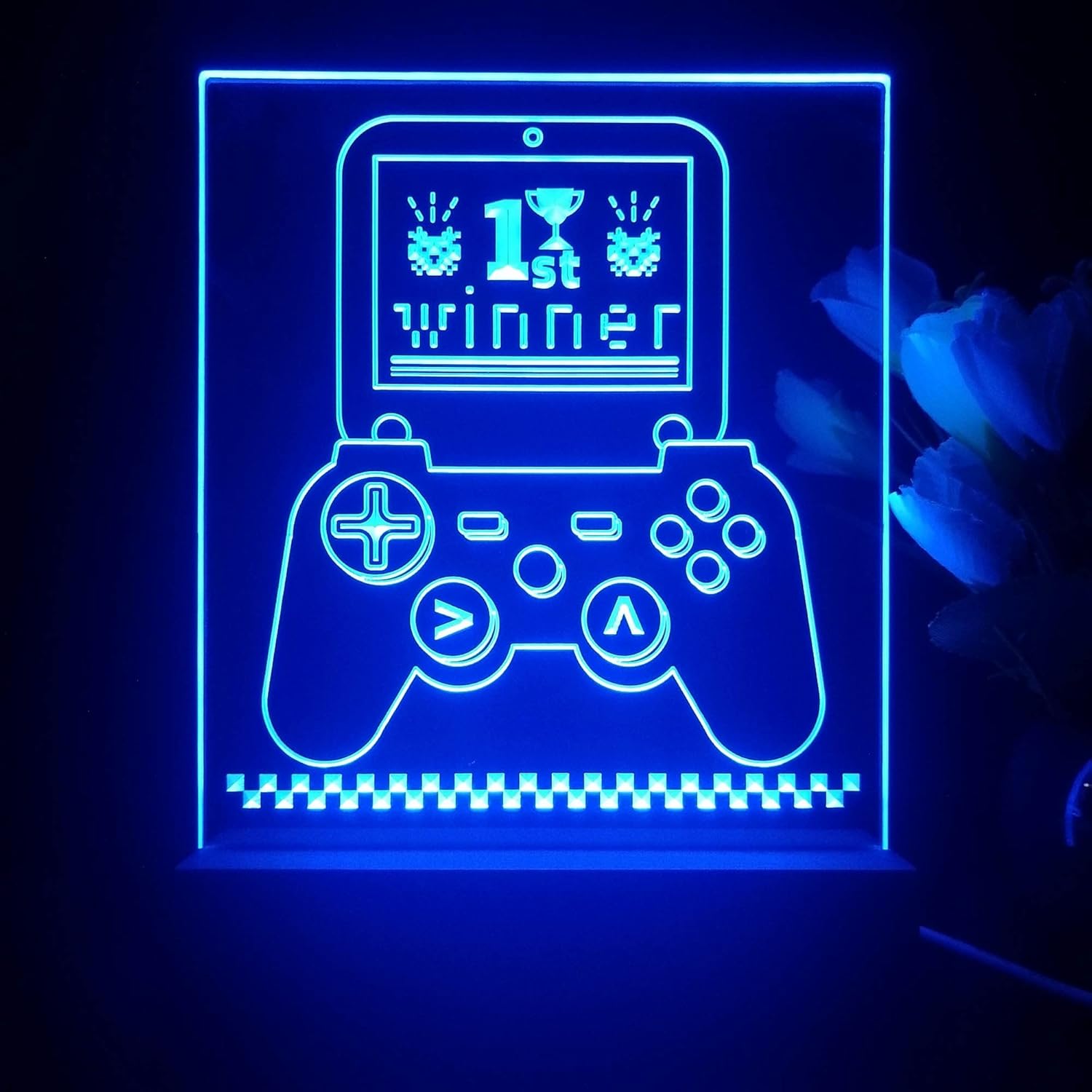 ADVPRO Game Controller Console Room 1st Winner Tabletop LED Neon Night Light & Lamp Color-Changing 4 Modes st5s12-j5023-c