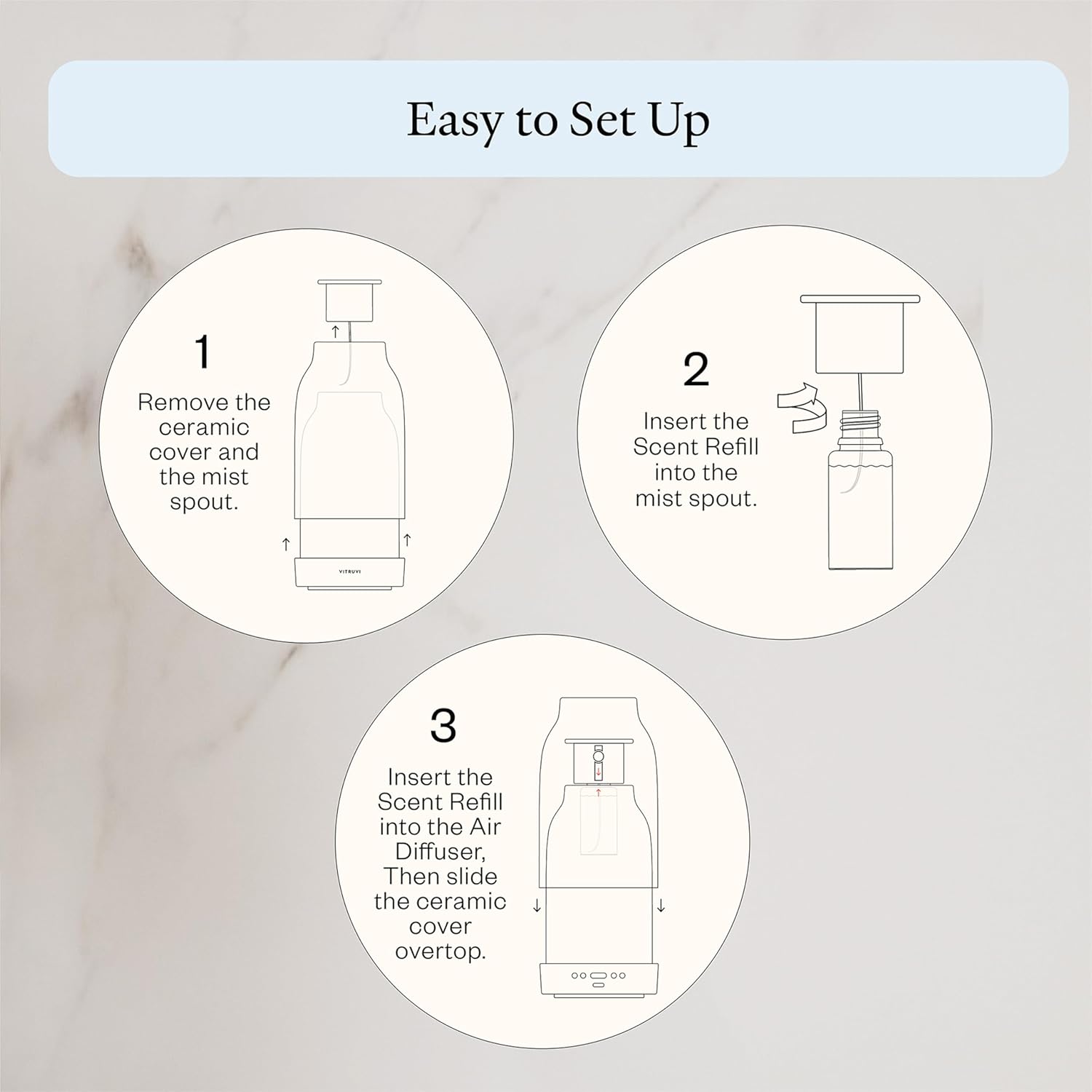 Vitruvi Air Waterless Diffuser + Forest Frost Waterless Diffuser Scent Refill