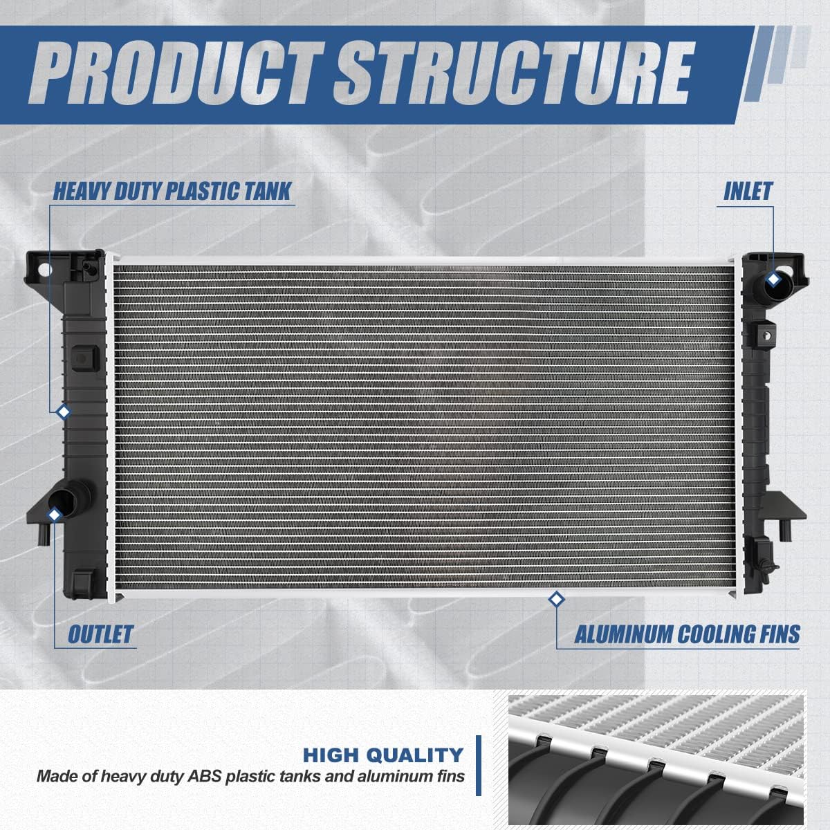 Auto Dynasty Radiator Compatible with 2011-2017 Ford Expedition F150 Lincoln Navigator 35T 5.0L, DPI 13226 Factory Style 1-Row Cooling Radiator, Aluminum Core