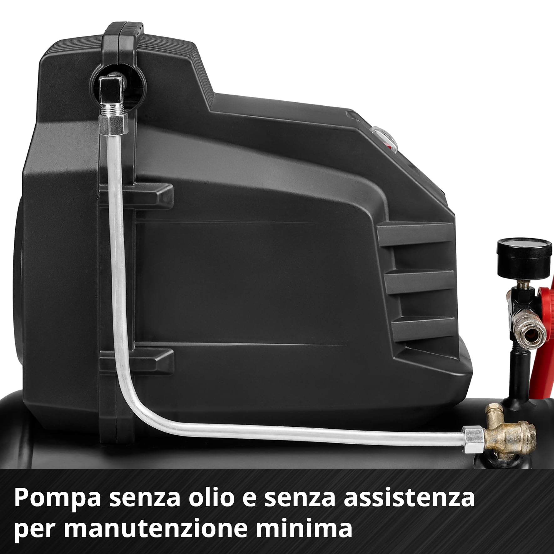 Compressore Einhell TC-AC 190/24/8 I OF (1500 W, max. 8 bar, serbatoio da 24 l, potenza di aspirazione 190 l/min, compressore silenziato da 70 dB, manometro, riduttore di pressione)