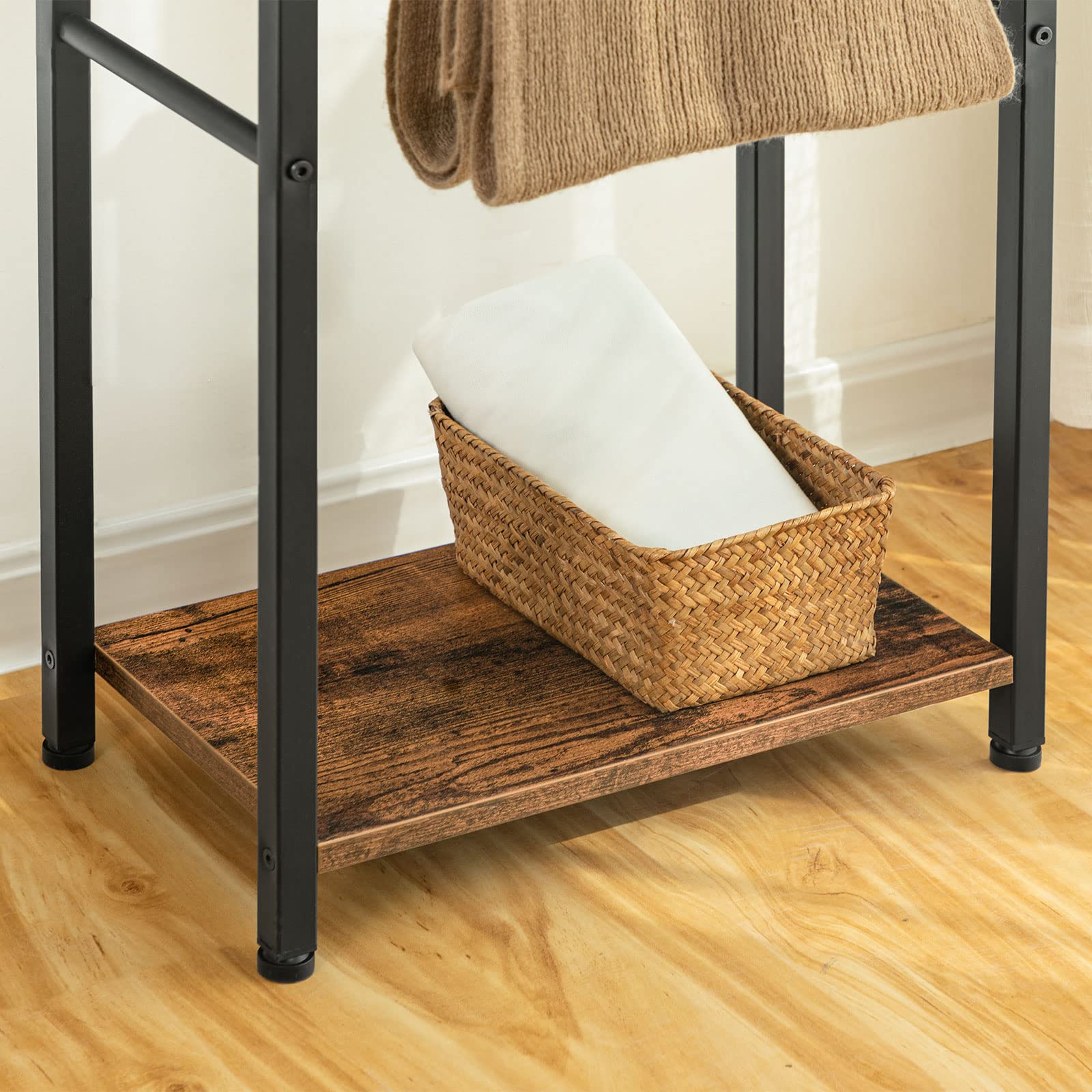 Vrijstaande Handdoekenladder Voor De Badkamer – Handdoekenrek Met 4 Niveaus Van Metaal Handdoekhouder Voor Badhanddoeken Kleding Of Kranten Grafiet Grijs