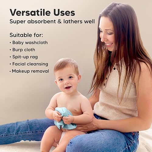 Miniatura 83 de Paquete de 6 paños para bebé, viscosa suave y absorbente de bambú, para bebés, niños, niños pequeños, toallas de baño para recién nacidos, suaves