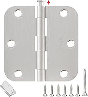 AmzGod Brushed Nickel Door Hinges 30 Pack - 3.5 Inch Heavy Duty 5/8 Radius Satin Nickel for Interior Exterior Doors