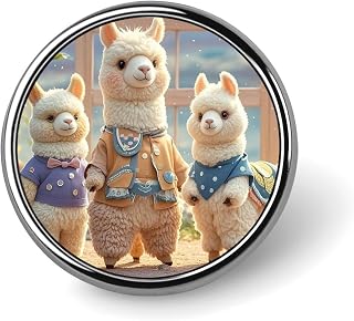 Alpacas Together Fashion Brooches for Women Men, Lapel Pins | Exquisite Brooches Pin for Wedding, Round Lapel Brooch for Coat, Jewelry Accessory, Portable Brooch Clip for Birthday