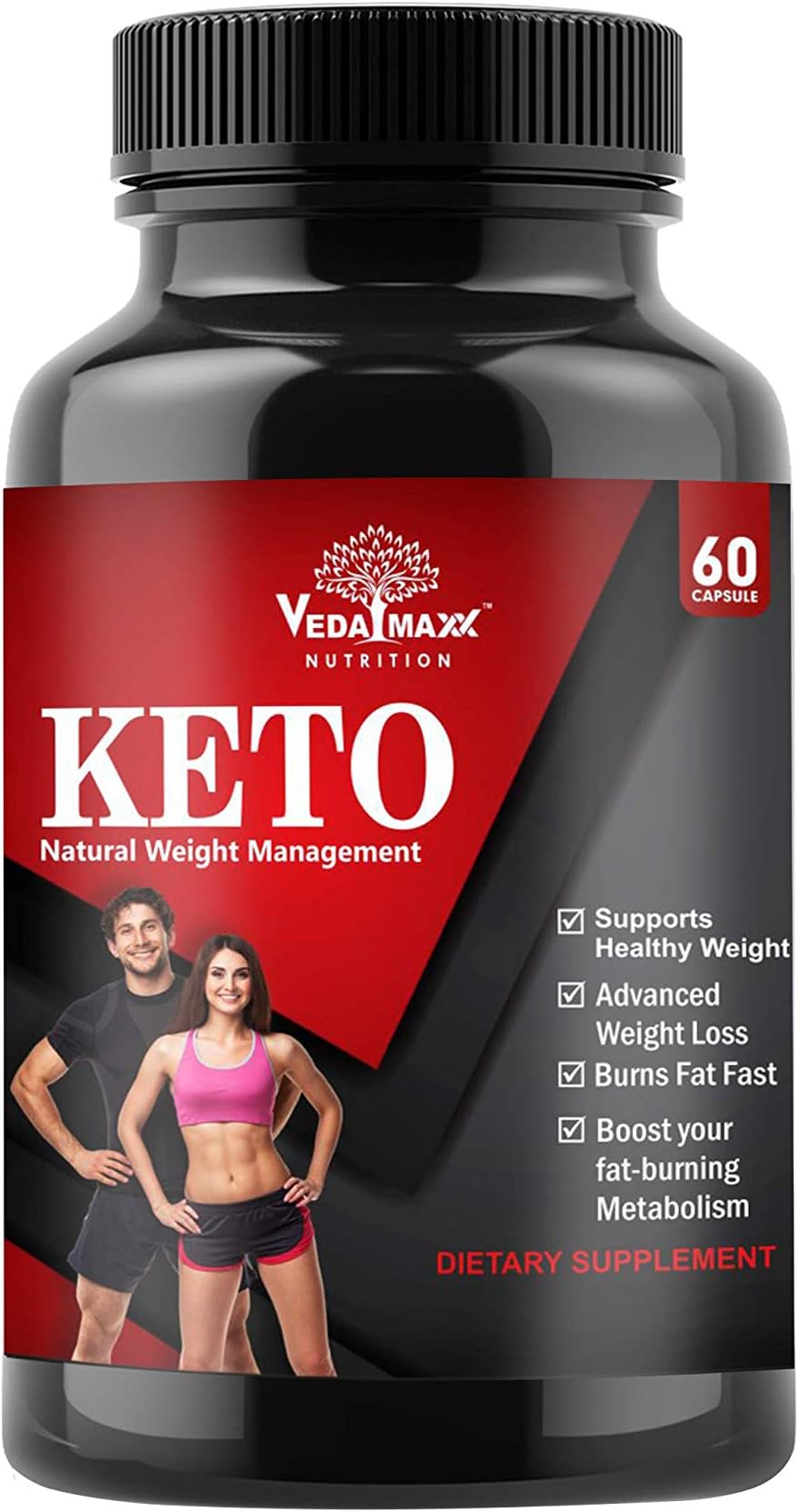 VEDA MAXX keto Capsules for weight loss & Fat burning with Green Tea, Green Coffee Garcinia & Guggul Extract, Pack of 1 800mg