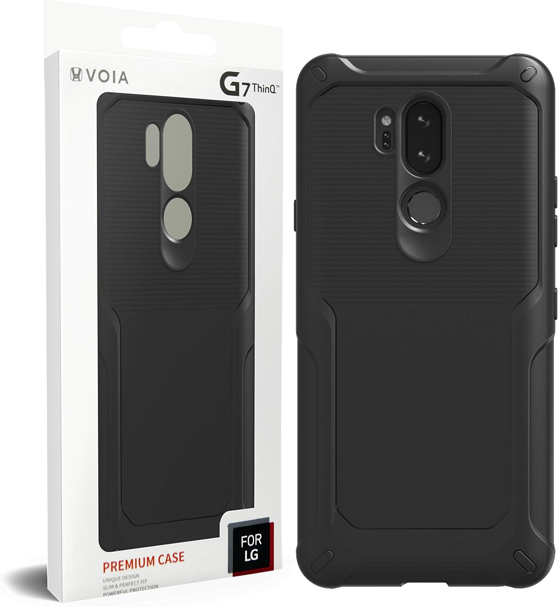 LG G7 ThinQ Voia CleanUP Geometry Jelly Back Case Cover - Black