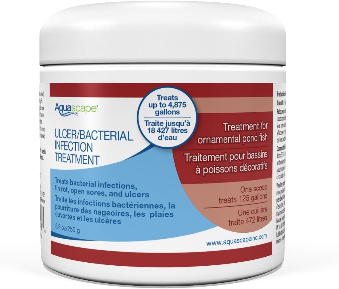 Aquascape 81038 Ulcer and Bacterial Dry Treatment for Pond Fish, 8.8 Ounces,White