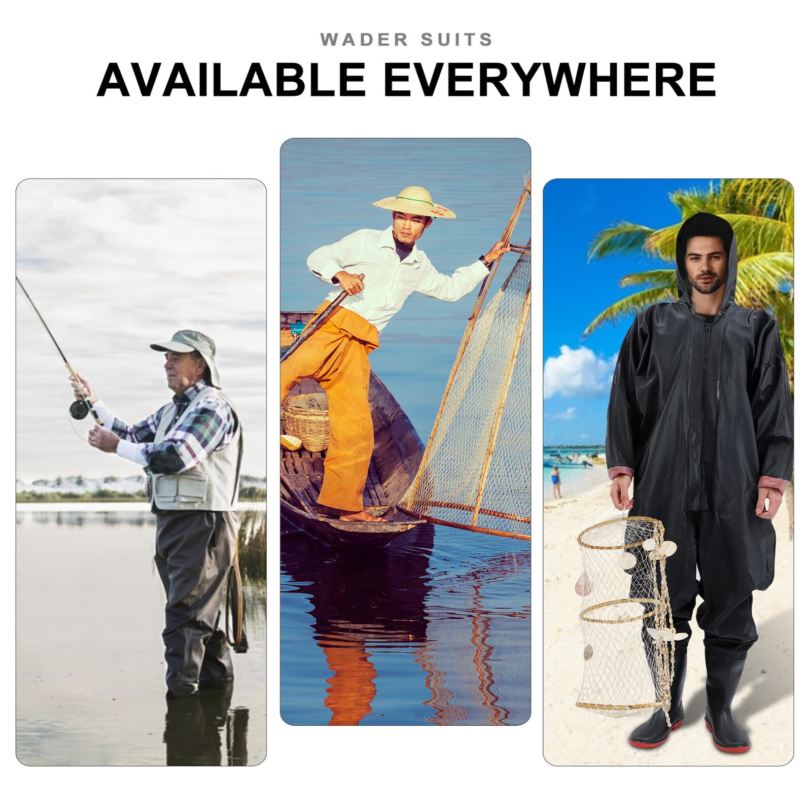 Pantalones de Pesca Impermeables de Cuerpo Entero para Hombre y Mujer Costuras Selladas y Diseño Plegable, Ideales para Jornadas de Vadeo y Pesca