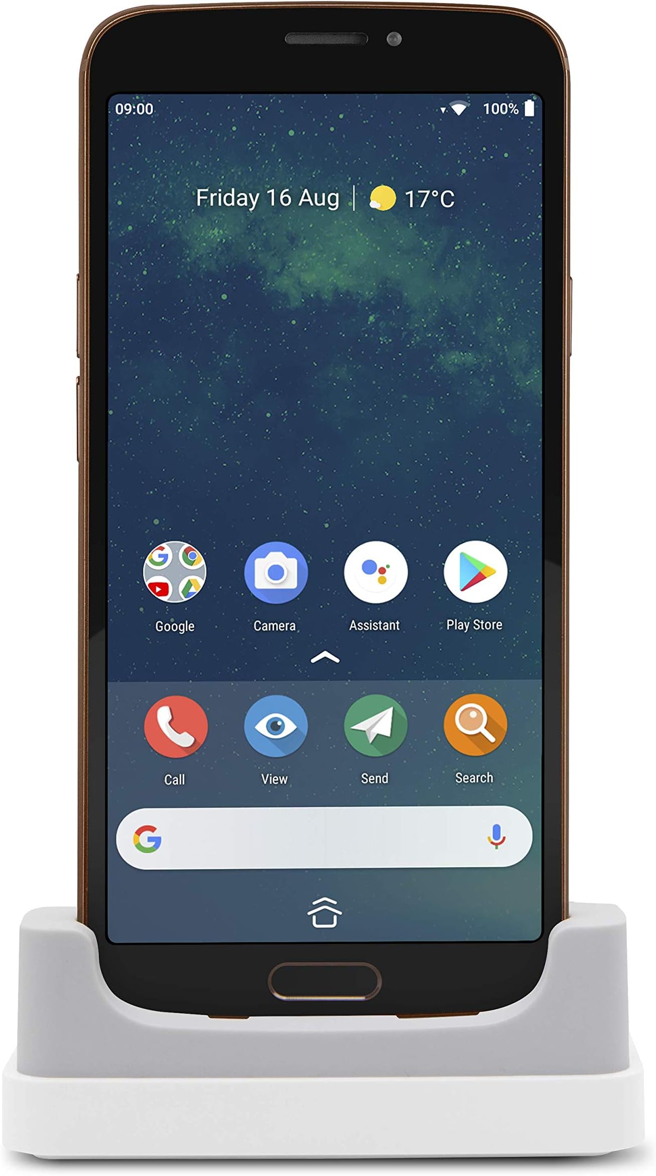 Doro 8080 Unlocked 16 MP Camera Smartphone for Seniors with 5.7" Display, GPS Localisation and Cradle Included (Black/Copper)