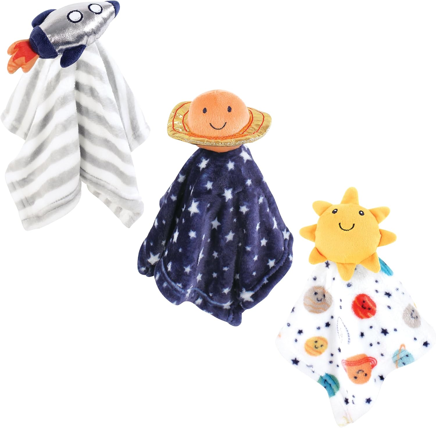 Hudson Baby Unisex Baby Animal Face Security Blanket, Bunny, One Size (Pack of 5)