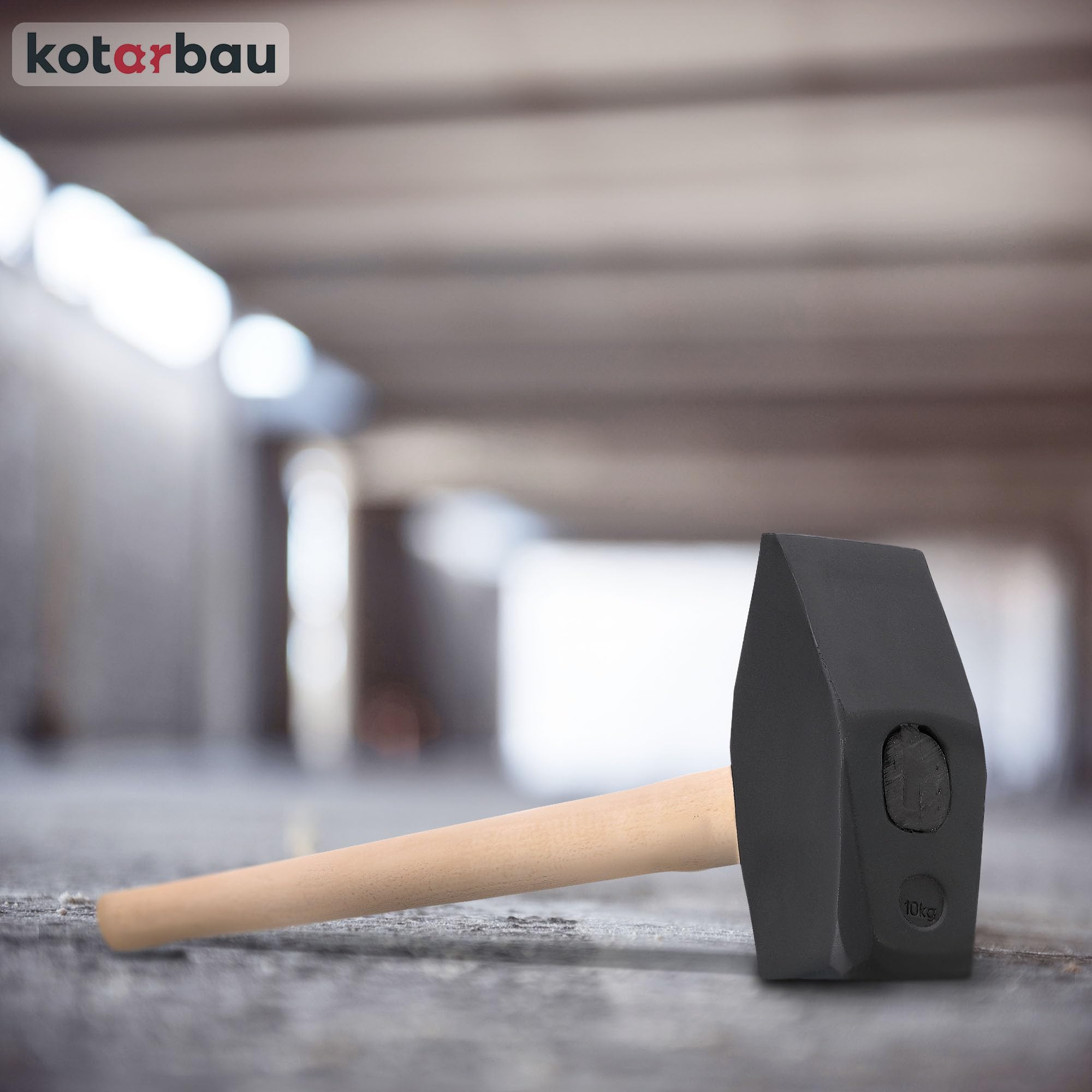 KOTARBAU® Hammer - 10 kg - Schlosserhammer mit Holzstiel - 90 cm - Vorschlaghammer - mit robustem Kopf - Ergonomisch - Heimwerker Werkzeug - Stahl