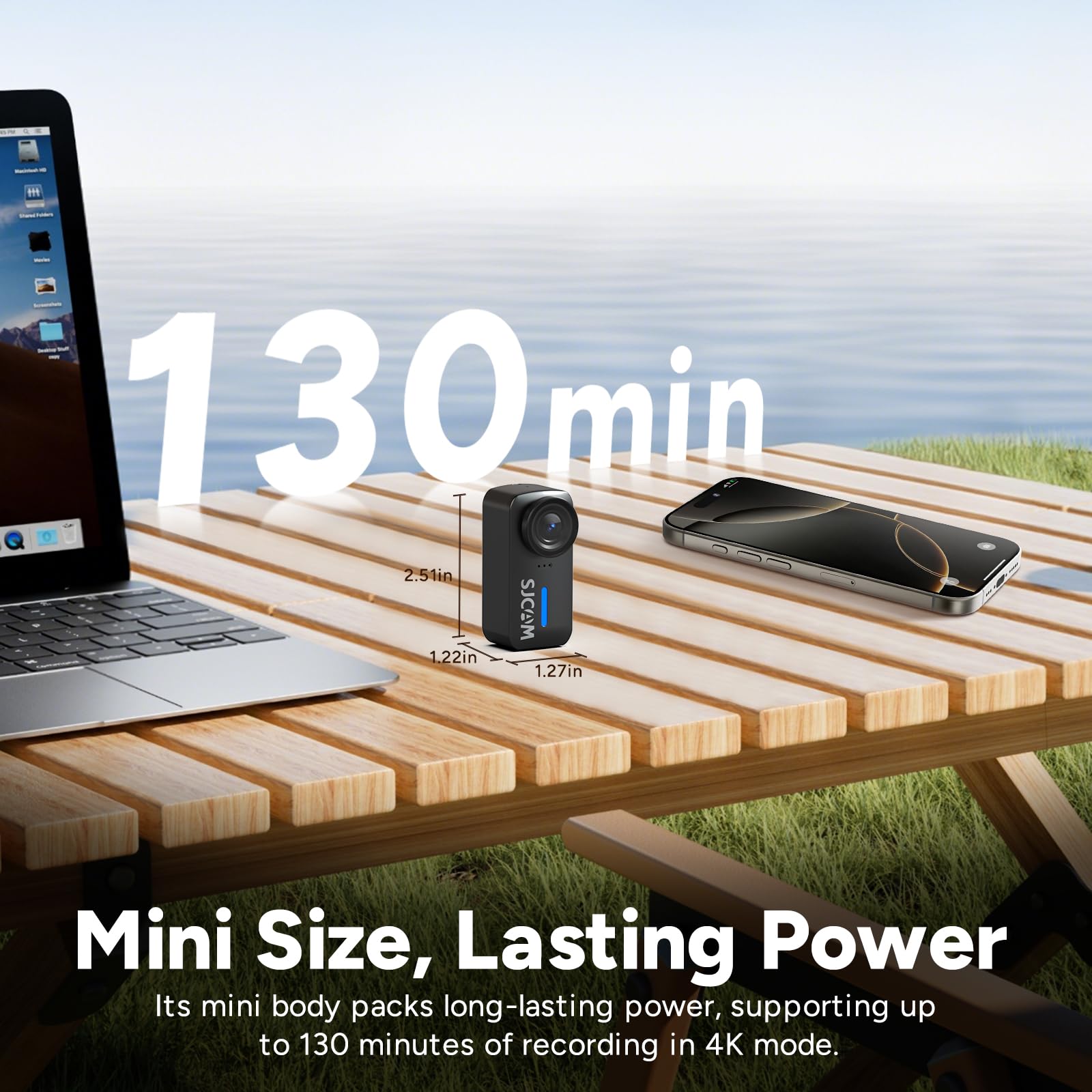 SJCAM C110+, POV 4K Pocket Action Camera,stabilizzazione a 6 assi, mini body cam, impermeabile, indossabile, POV portatile, Spkr e microfono integrati per vlogging (Combinazione magnetica-No Card)