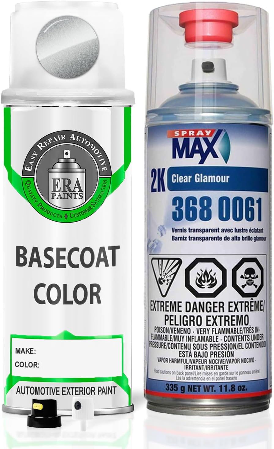 ERA Paints 354 - Titanium Silver Metallic for BMW Exact Match Automotive Spray Paint Spray - Essential Kit w/ 2K 3680061 Clearcoat