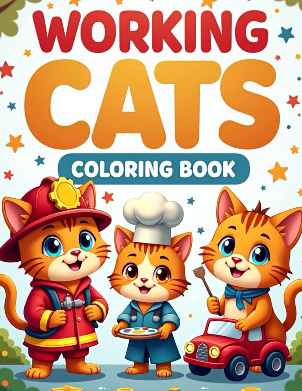 Working Cats Coloring Book for Kids: Cats as Employees – Adorable Kittens in Real-Life Jobs