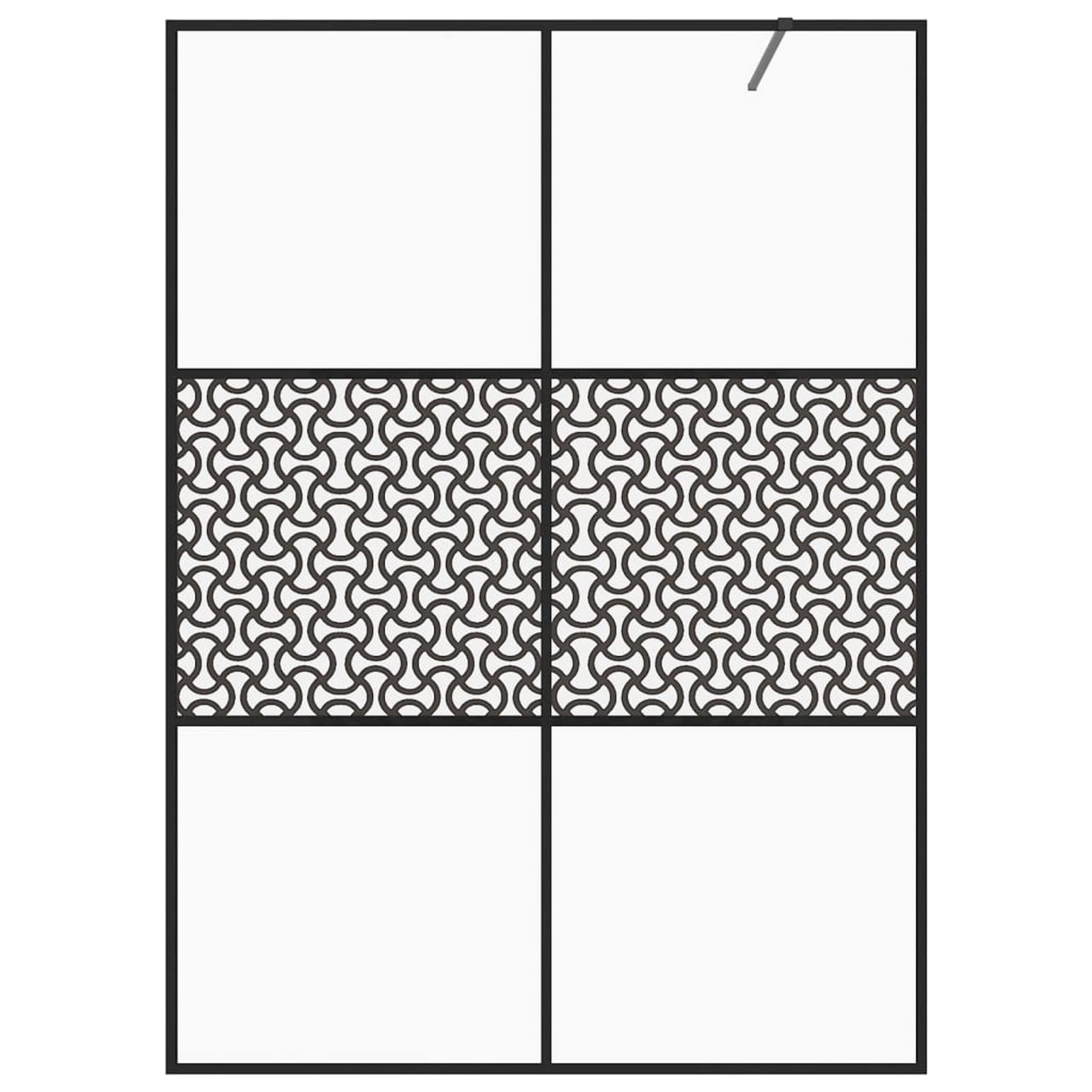 Parete per Doccia Walk-in Vetro Trasparente ESG 140x195cm Nera,Parete per Doccia Walk-in,Porta Doccia,Parete Vasca da Bagno,Parete Doccia -151032