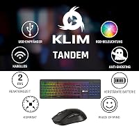 KLIM Tandem Vezeték Nélküli Gamer Billentyűzet és Egér Szett QWERTZ - Vékony, Tartós, Ergonomikus - PC, Mac, Xbox, PS4, PS5 Kompatibilis 7