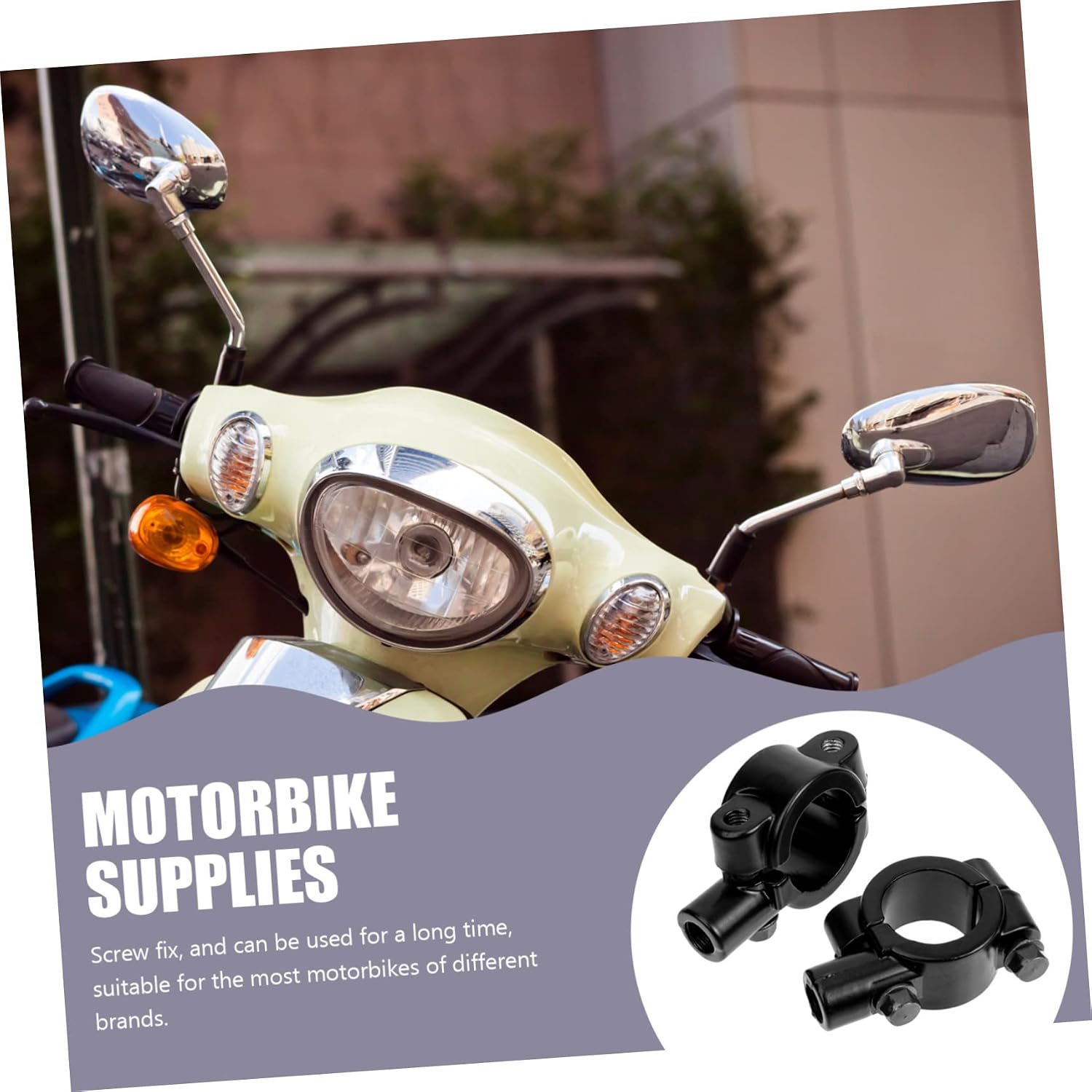 Motorcycle Mirror Mount Rearview Mirror Bracket Universal Holder for Motorbike and Bicycle 2- Screw Fix Motorcycle Accessories