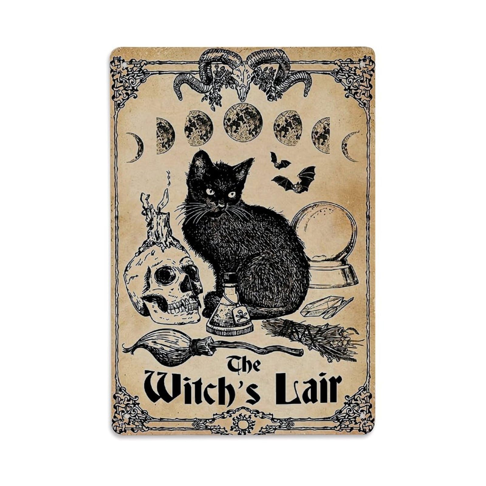 The Witch S Lair Poster Retro Metal Tin Sign, Vintage Metal Poster for Bar, Home, Man Cave, Kitchen, Laundry Room Art Decor 8x12 Inch