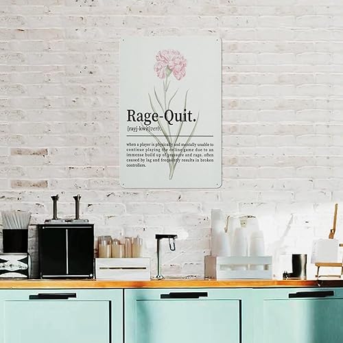 Miniatura 7 de Letrero de metal rústico con definición de Rage Quit Definition, decoración de pared para dormitorio de niños, póster de arte de pared, póster de