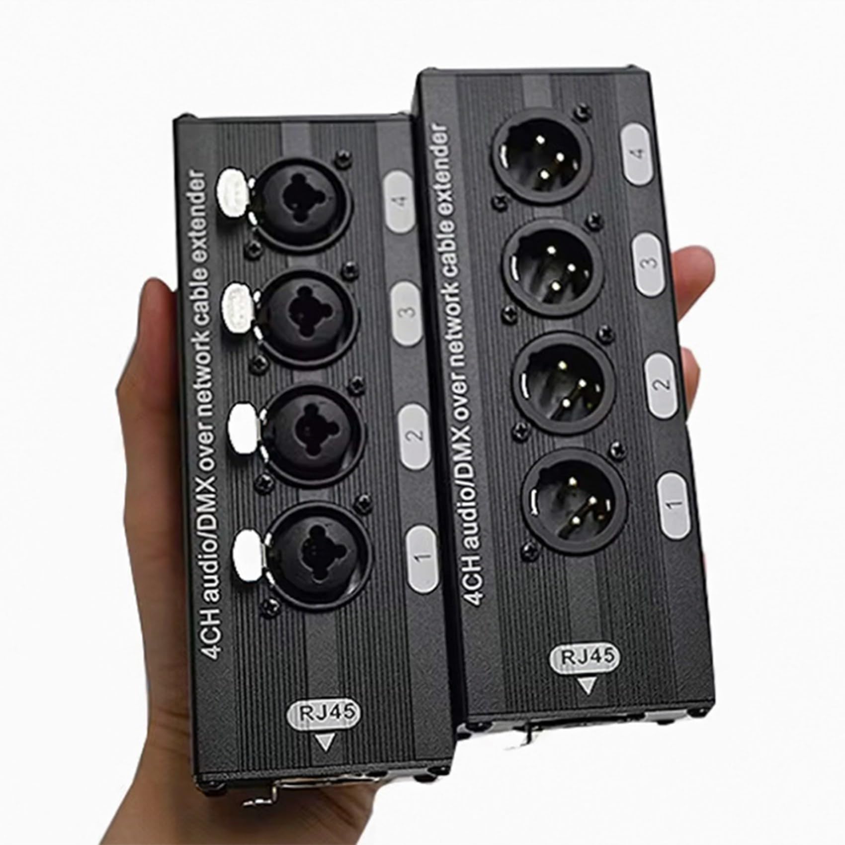 4 Paire D'Extendeurs Ethernet 4 Canaux XLR/Audio RJ45 Cat5/Cat6 XLR Extender Transceiver pour Scène en Direct