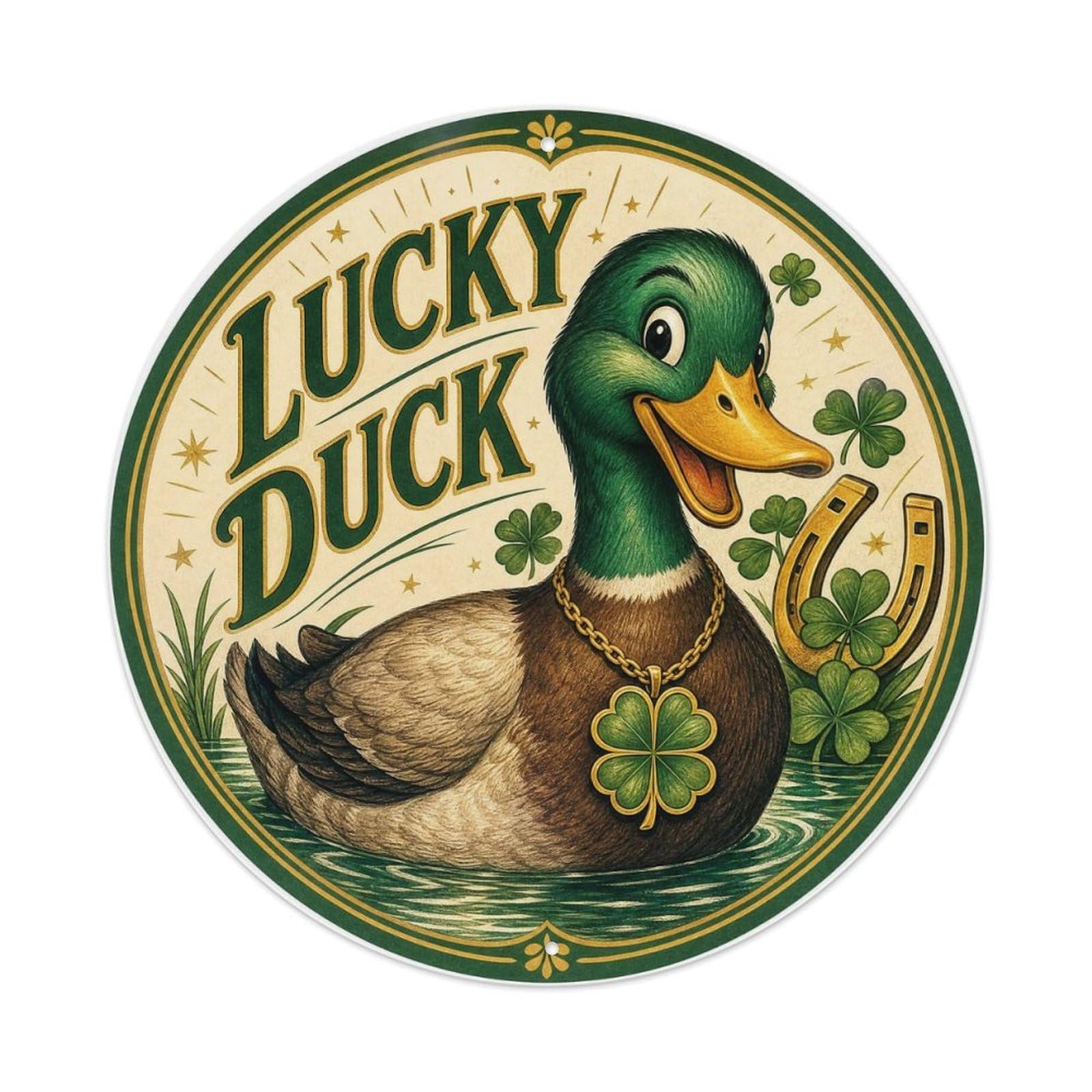 Lucky Duck Farm Bird Retro Vintage Bold Feather Classic Metal Tin Sign