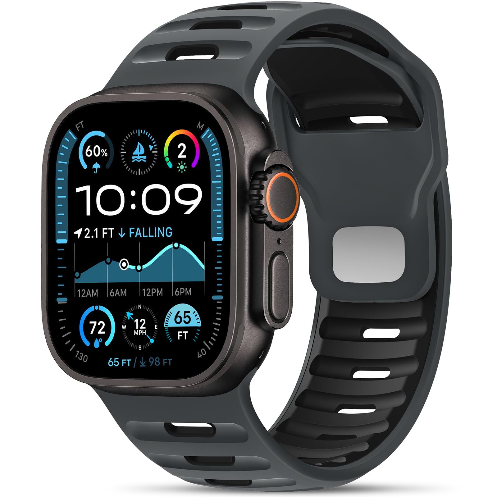 Higgs Sport Armbänder Kompatibel mit Apple Watch Ultra 3 2 Armband 49mm 46mm 45mm 44mm 42mm,Silikon Band für iWatch Series 11 10 9 8 7 SE 6 5 4 3 2 1 für Herren