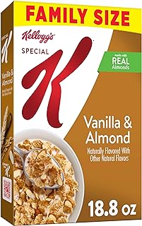 Kellogg's Special K, Breakfast Cereal, Vanilla and Almond, Made with Real Almonds, Family Size, 18.8oz Box