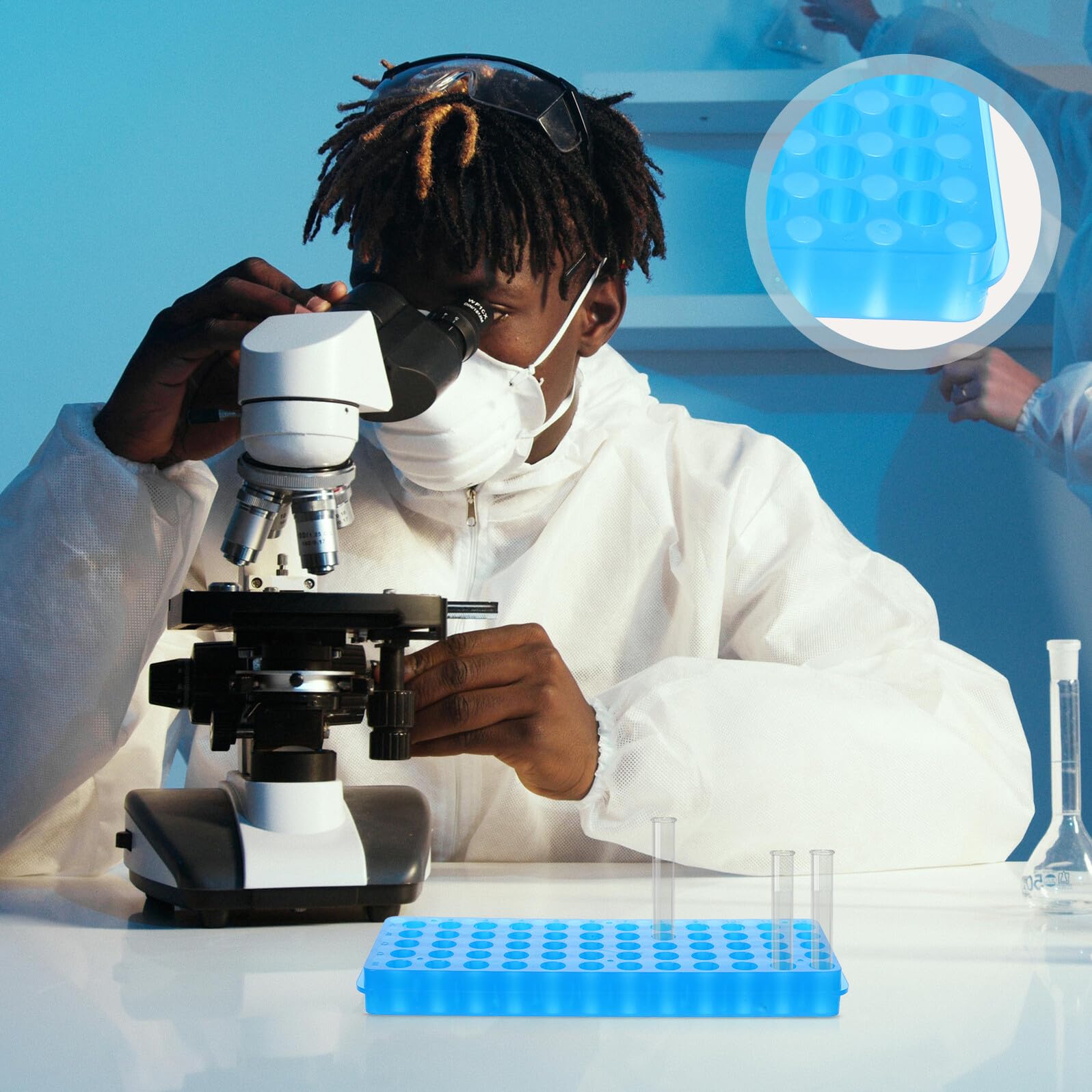 OUNONA 6 Stück Zentrifugenröhrchengestell aus Abs mit Doppelseitigem Design und Verdicktem Boden Geeignet für 0,5ml bis 2ml Reagenzgläser im Labor