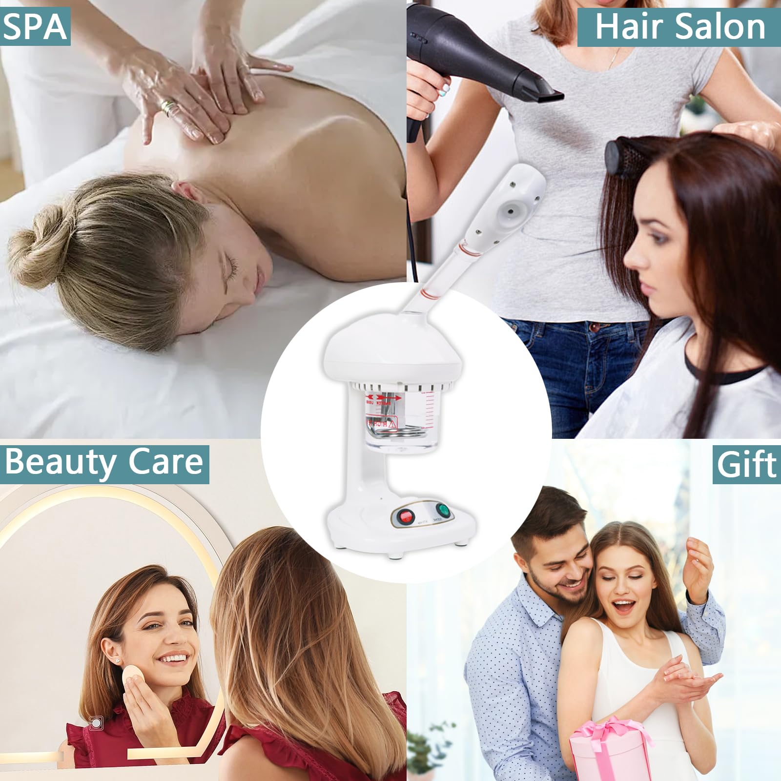 Gesichtssauna und Gesichtsdampfer – Professionelles Nano-Ionisches Dampfgerät zur Porenreinigung für die persönliche Gesichtspflege und SPA-Erfahrung, 450 ml