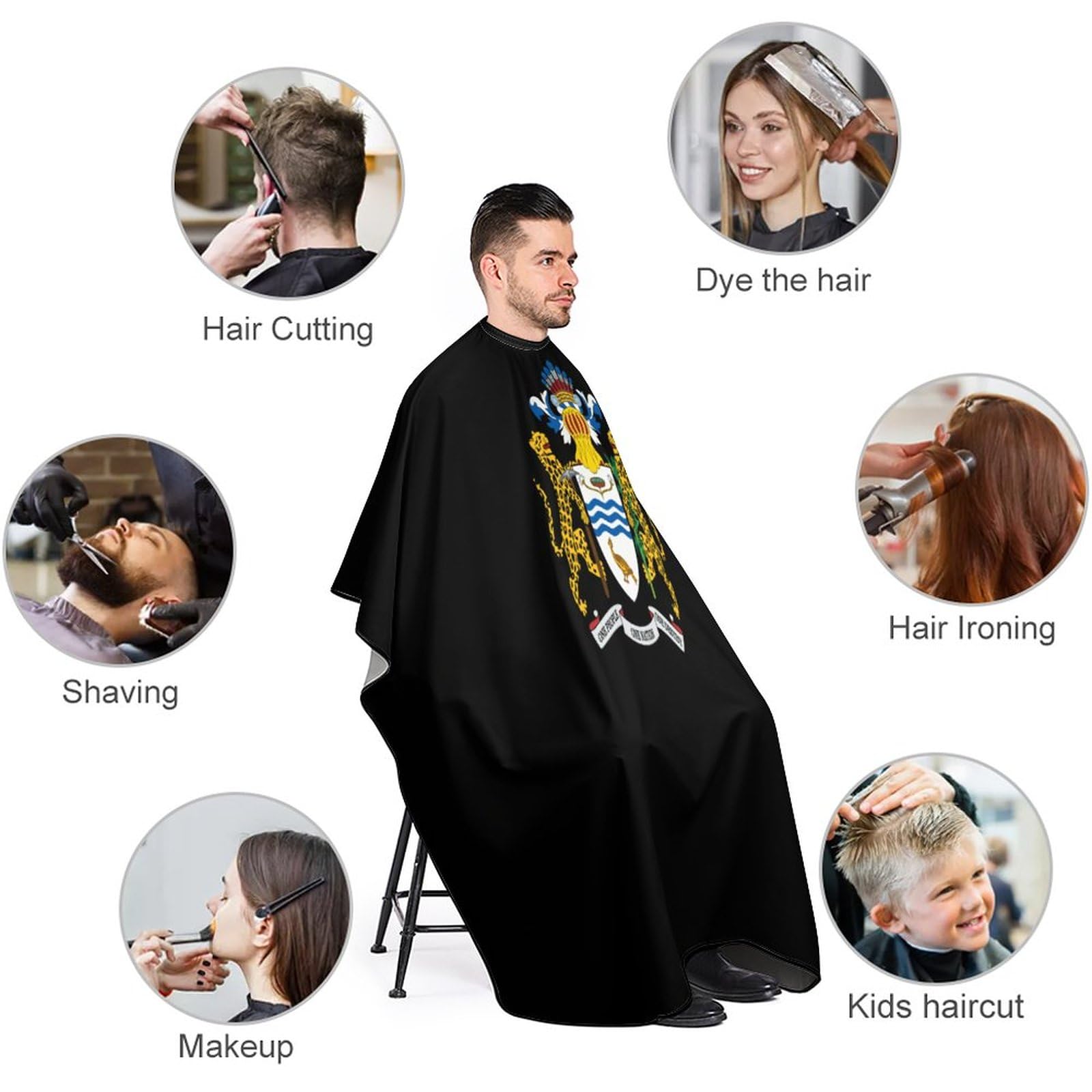 Herb Gujany Peleryna fryzjerska dla dorosłych Profesjonalny salon fryzjerski Peleryna do cięcia włosów Fartuch fryzjerski / 755