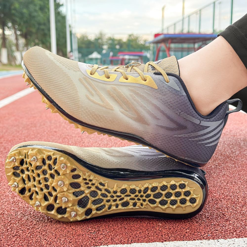 Track and Fields Sneakers Mens Womens Track Running Shoes Athletes Sprinter Racing Shoes Spikes Track Shoes for Students Boys Girls