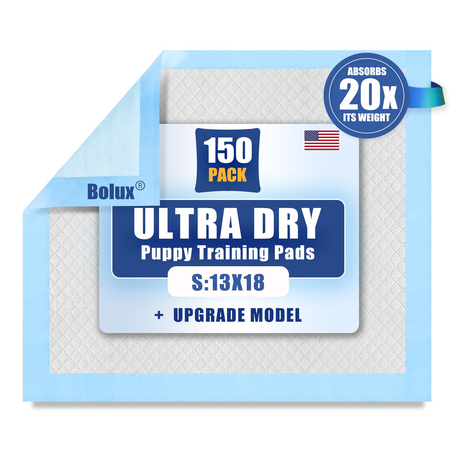 Almohadillas de entrenamiento para perros y cachorros, Empapador desechable de 13 x 18 pulgadas, 150 unidades ultra absorbentes y a prueba de fugas, almohadilla de orina de secado rápido