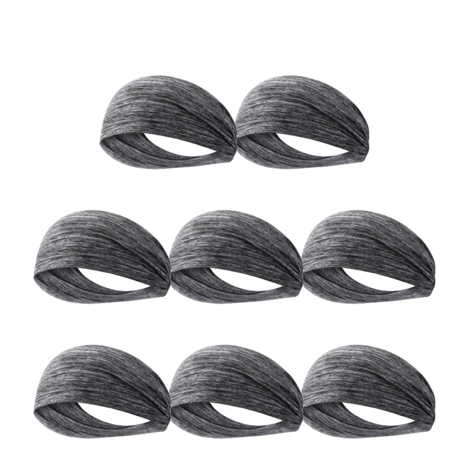 Elastyczna opaska sportowa do włosów, Sports Sweatband Headbands Pack Of 1-10 Black Grey Blue Dark(Grey 8pcs)