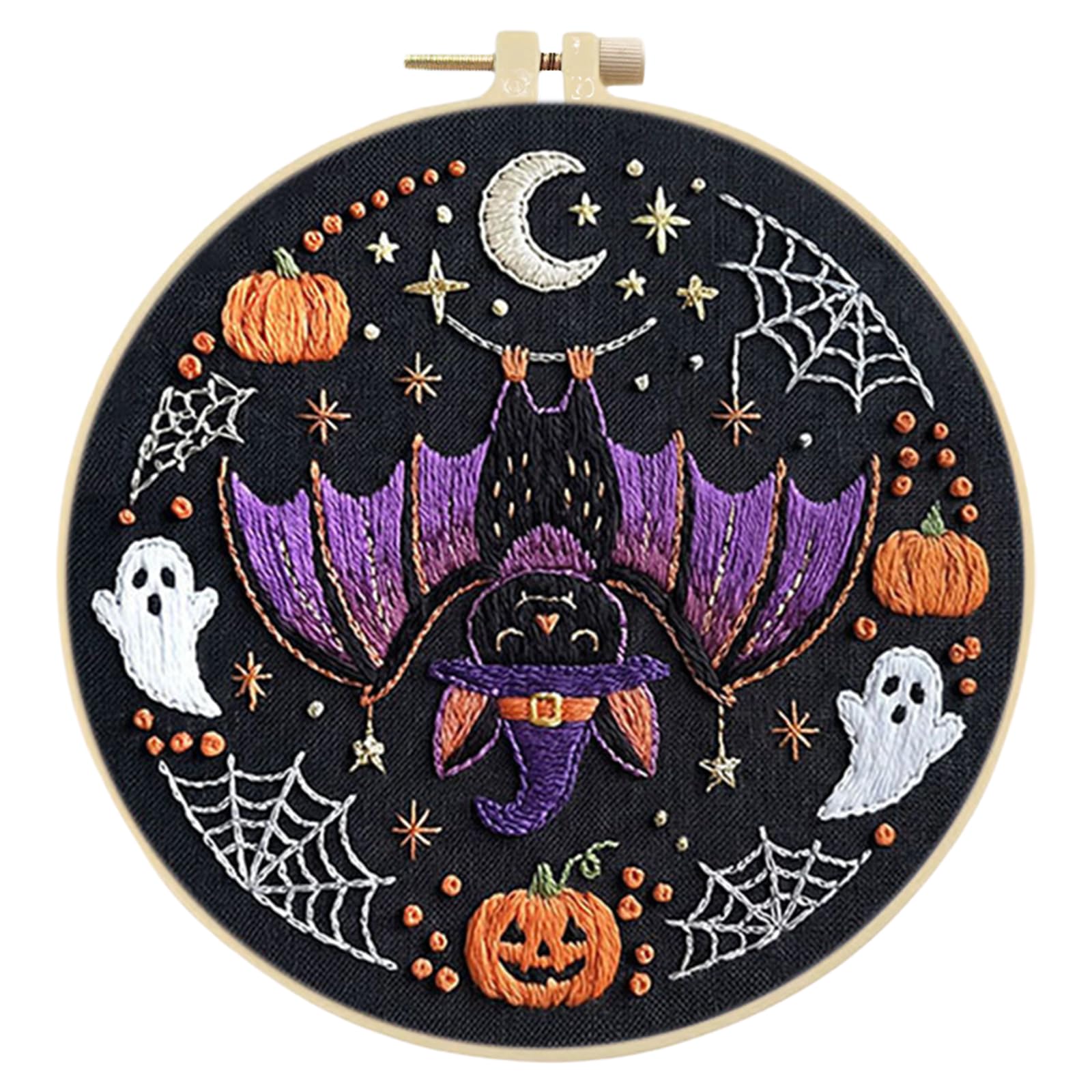 Embroidery Kit for Beginners, Halloween Stamped Cross Stitch Kit