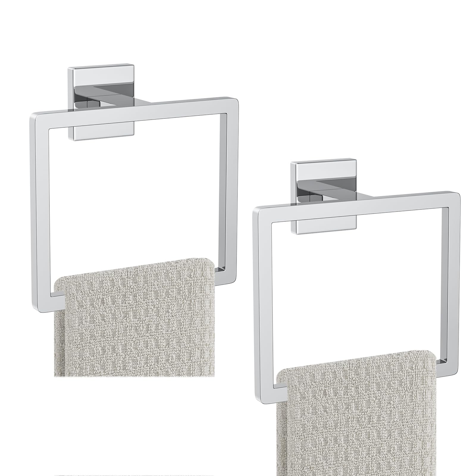 Photo 1 of *MISSING PARTS - see clerk notes*
2-Piece Polished Chrome Towel Ring,Hand Towel Holder,Modern Towel Holder Stainless Steel Towel Rack Wall-Mounted Bathroom Towel Hanger