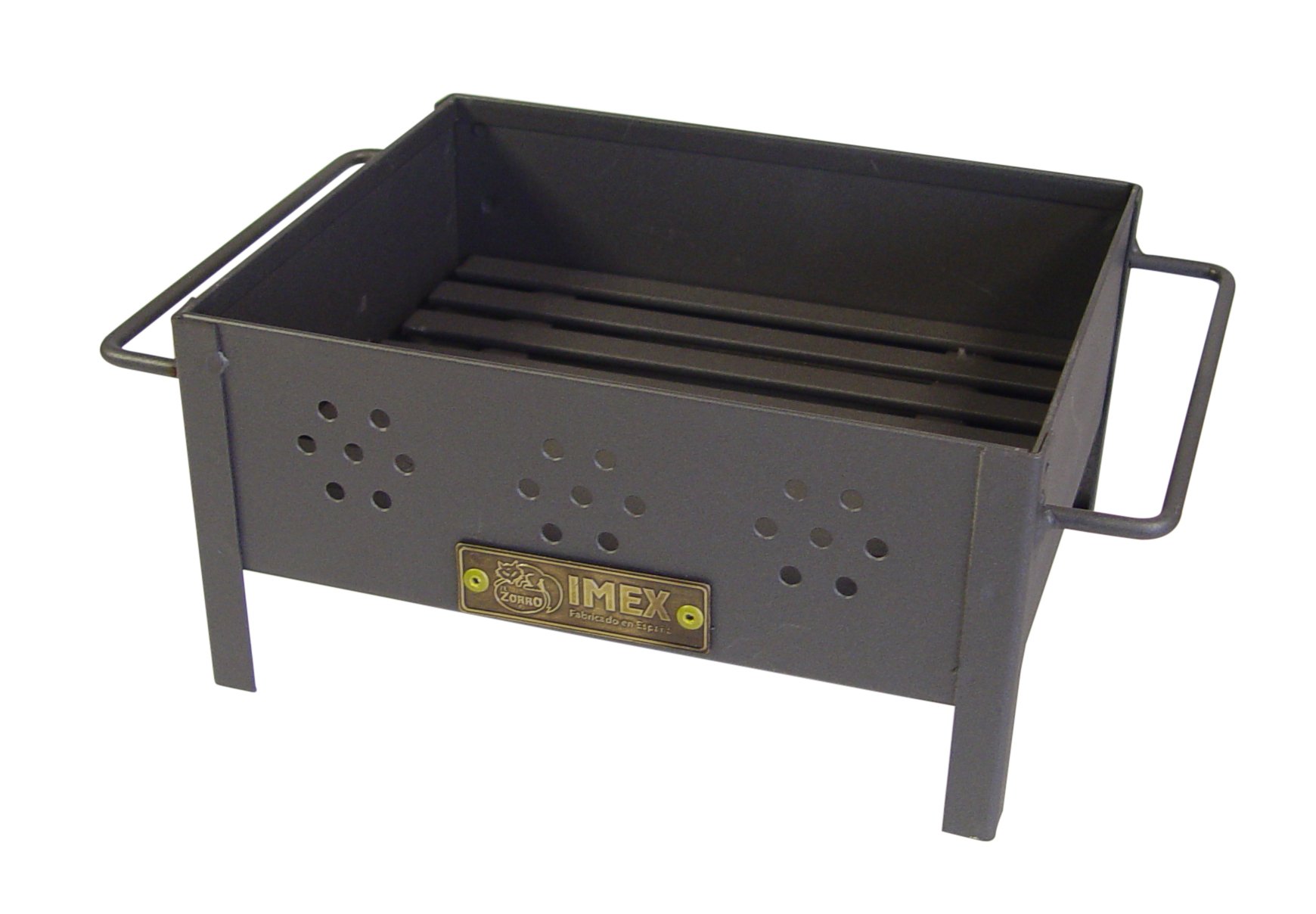 IMEX EL ZORRO 71429.0 Barbacoa Sobremesa con Parrilla Cincada, Negro, 26 x 21 x 14 cm