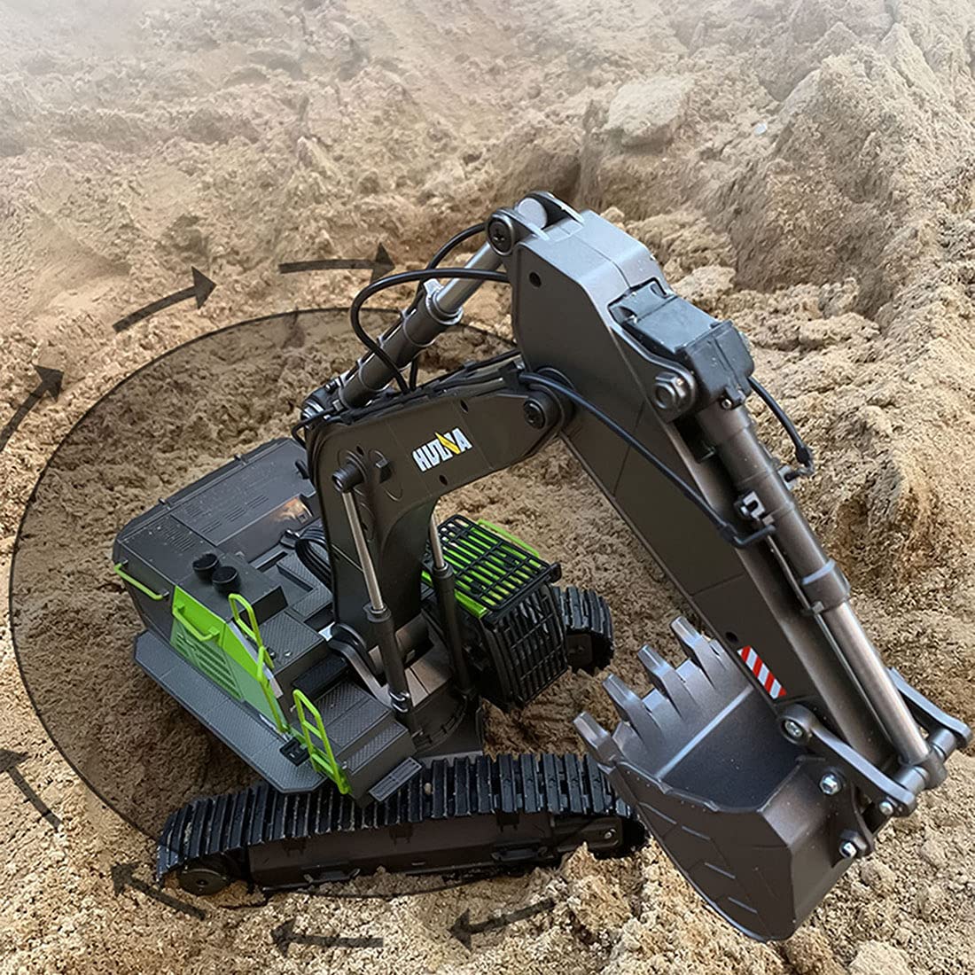 RZARDFLAMR 1/14 Scale Alloy RC Excavator Model, 22CH 2.4Ghz Remote
