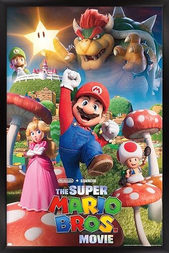 Miniatura 1 de Trends International The Super Mario Bros. Movie - Póster de pared con diseño de clave del reino de hongos, 14.725 x 22.375 pulgadas, versión